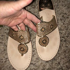 Jack Rogers gold glitter